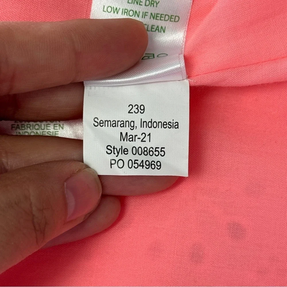 Lilly Pulitzer Size S Neon Coral Shaila Sunburst Eyelet Puff Sleeve Top Summer‎